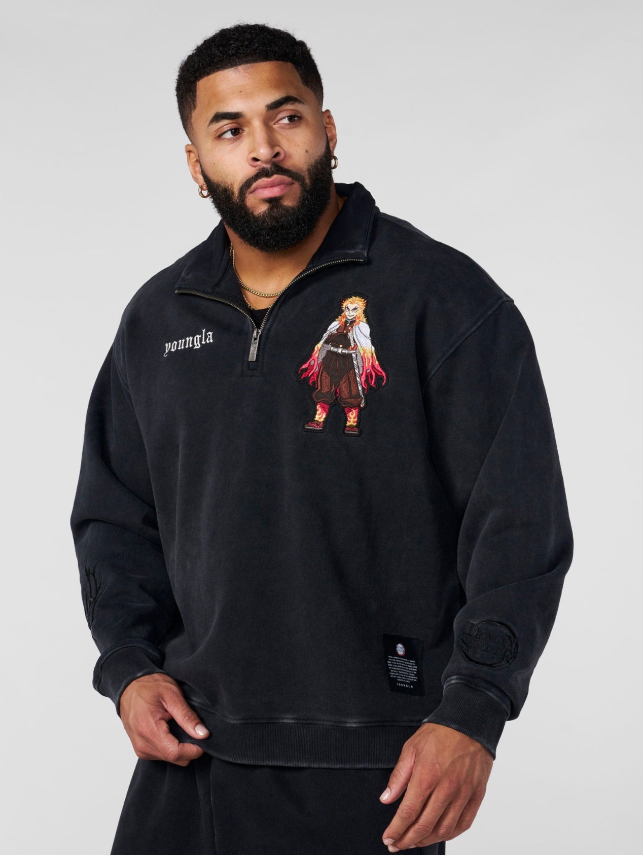 Demon Slayer Rengoku zip up - Black