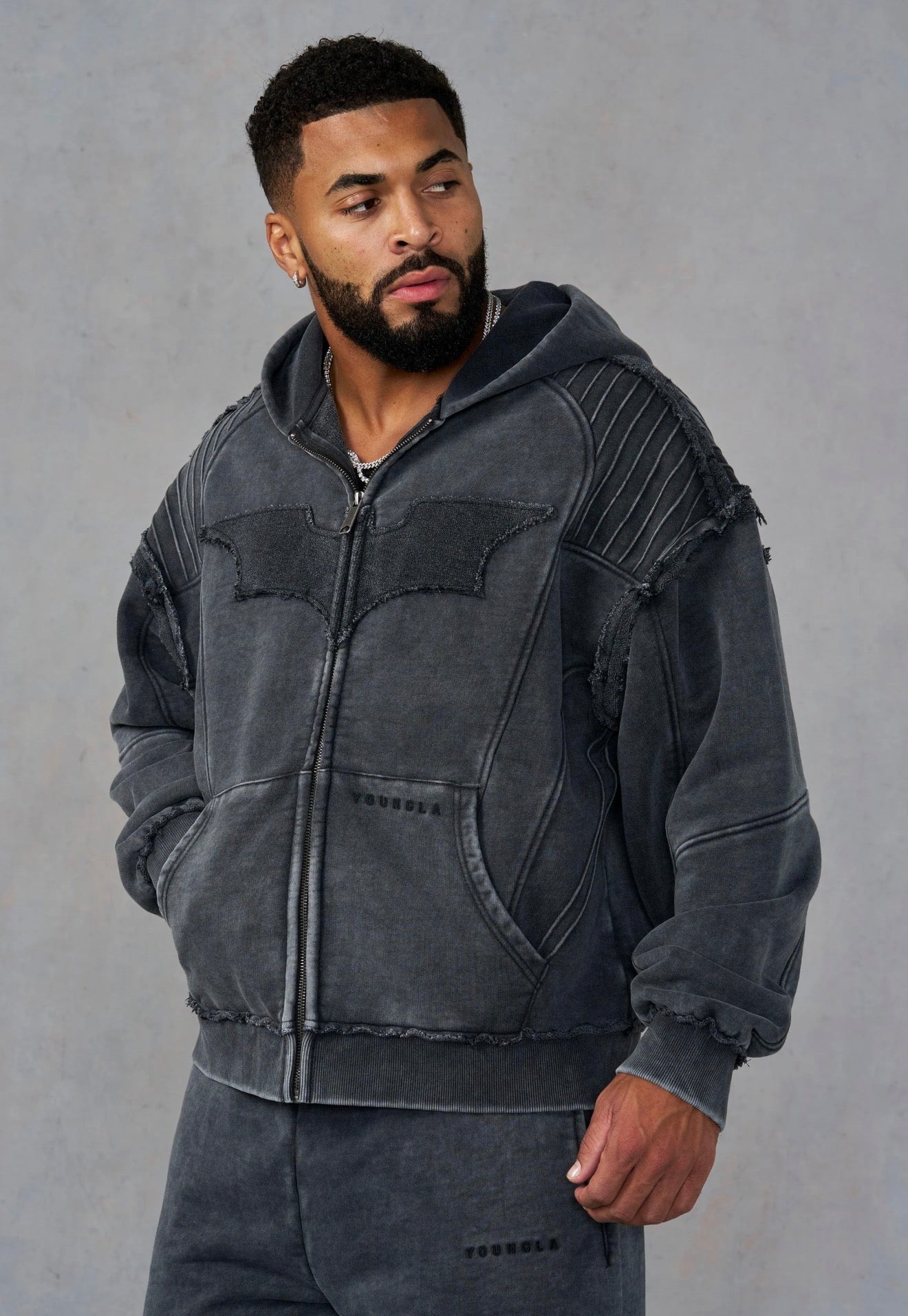 Batman Armored Zip Up - Grey wash