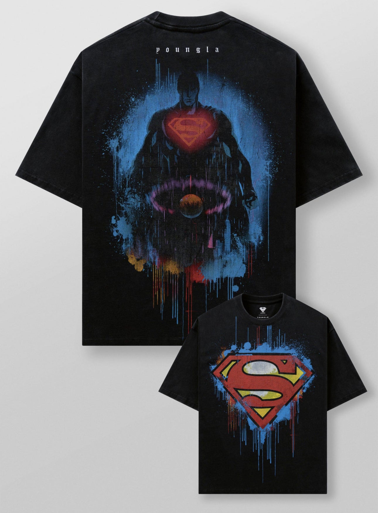 Supermán huge tee Man of steel - Black 2