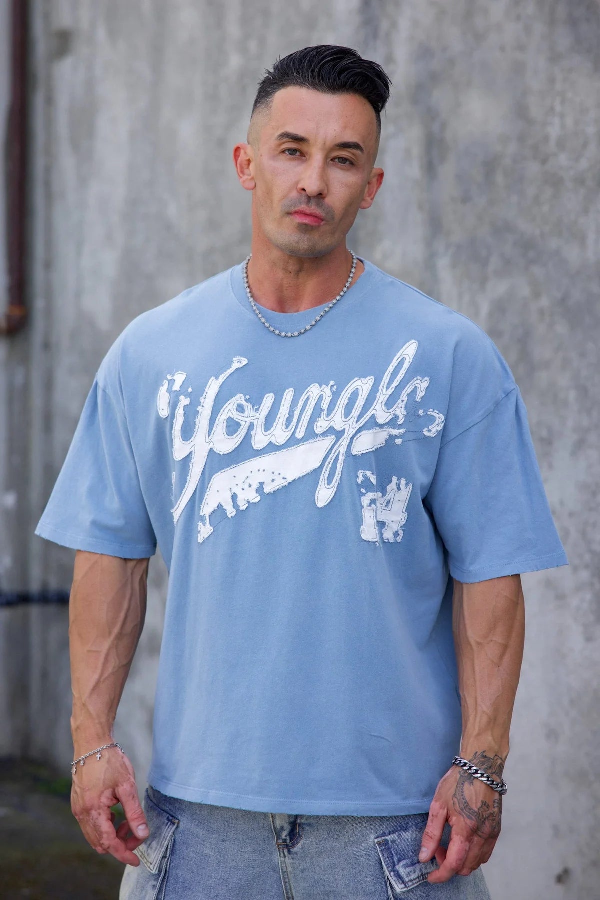 Distressed Script Tee