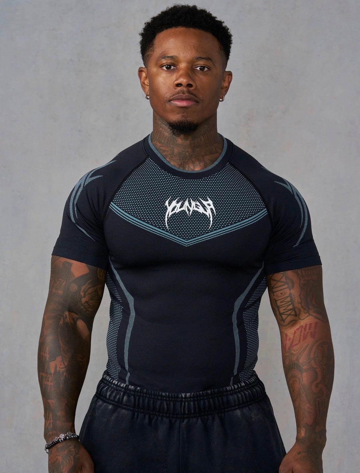 Warrior tee compresión - Black-blue