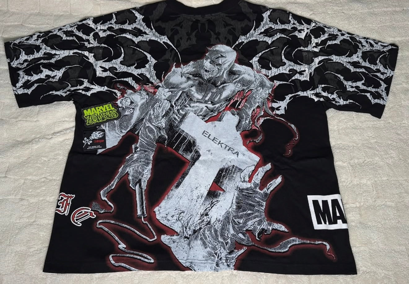 Zombies Assemble Side By Side 199X Tee Daredevil - Black