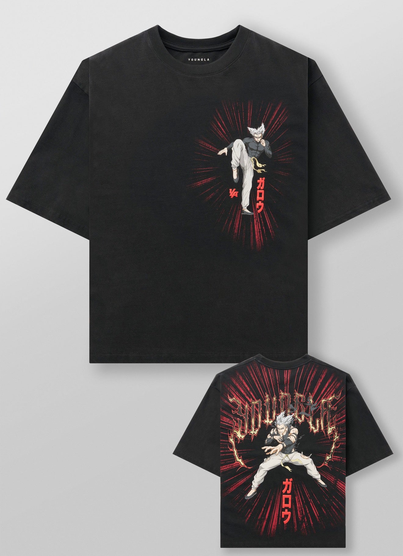 One punch man tee hero hunter - Black