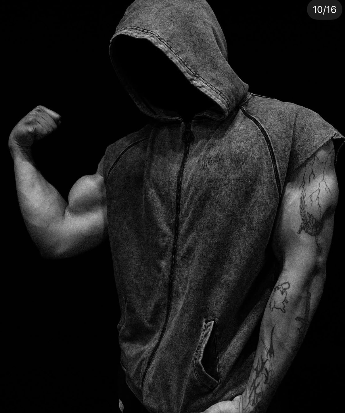 Benín cut off zip Up hoodie