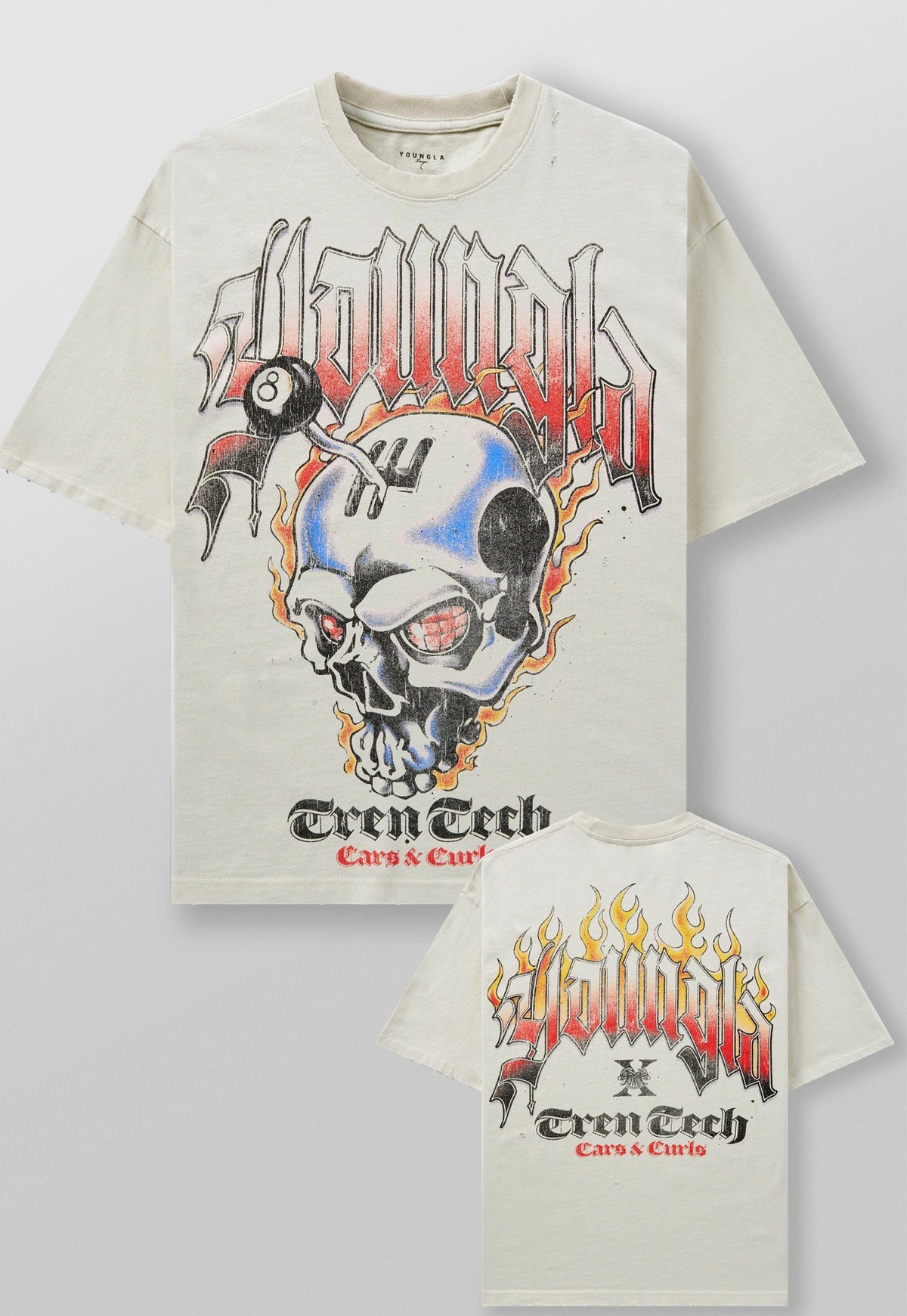 Cars and curls tee - White