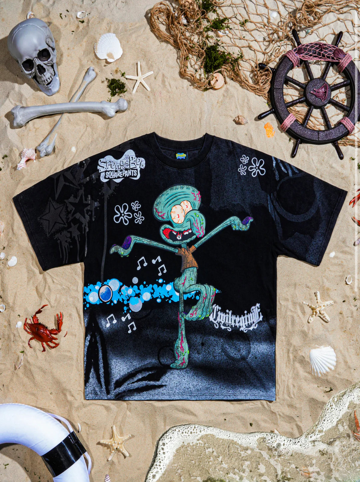 Spongebob Side By Side 199X Tee, Calamardo