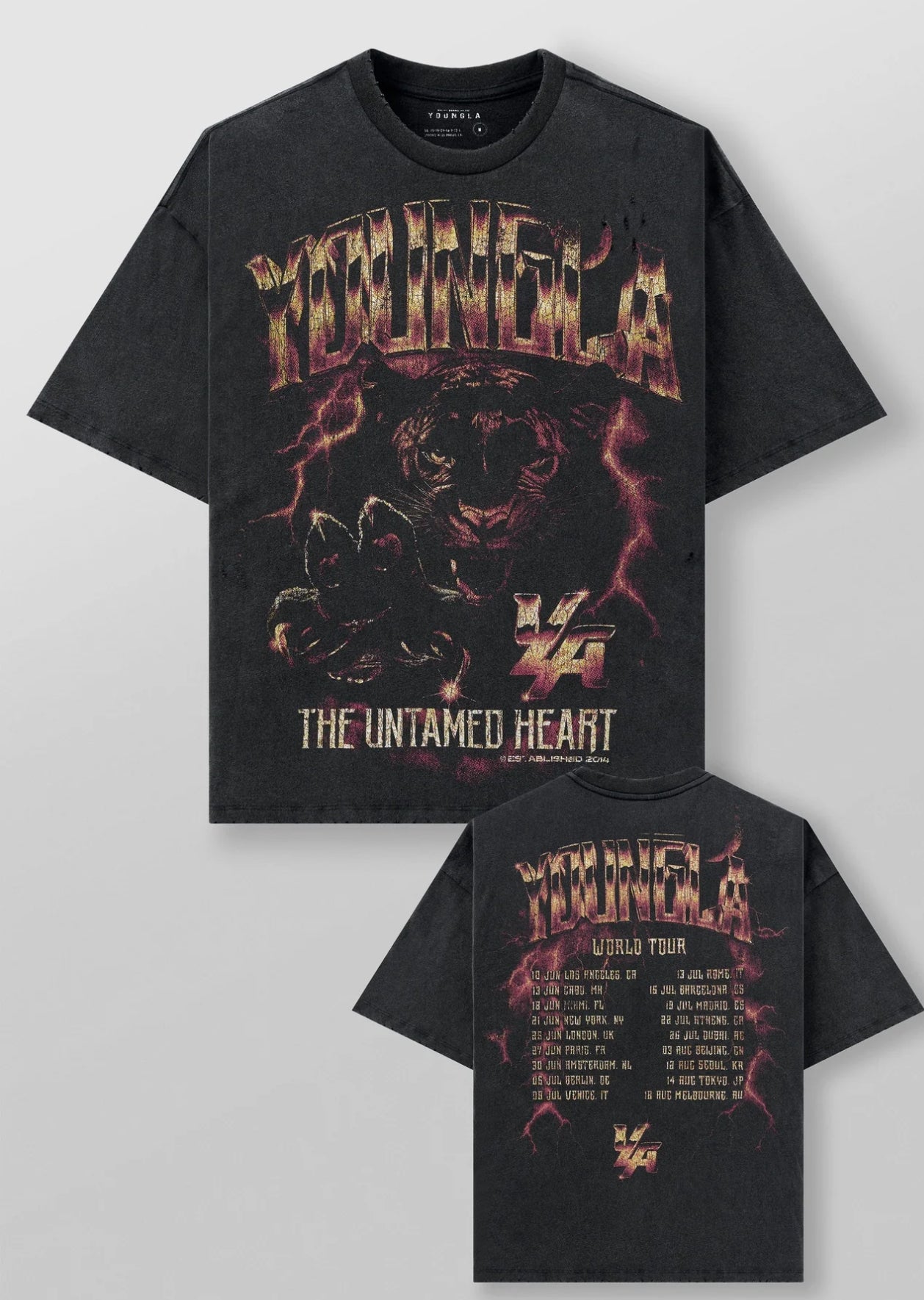 Vintage World Tour Tees Wild Instict Pantera - Black