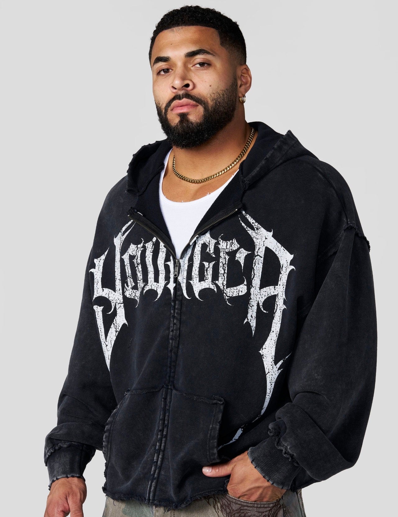 Hardstyle Zip Up - Black wash