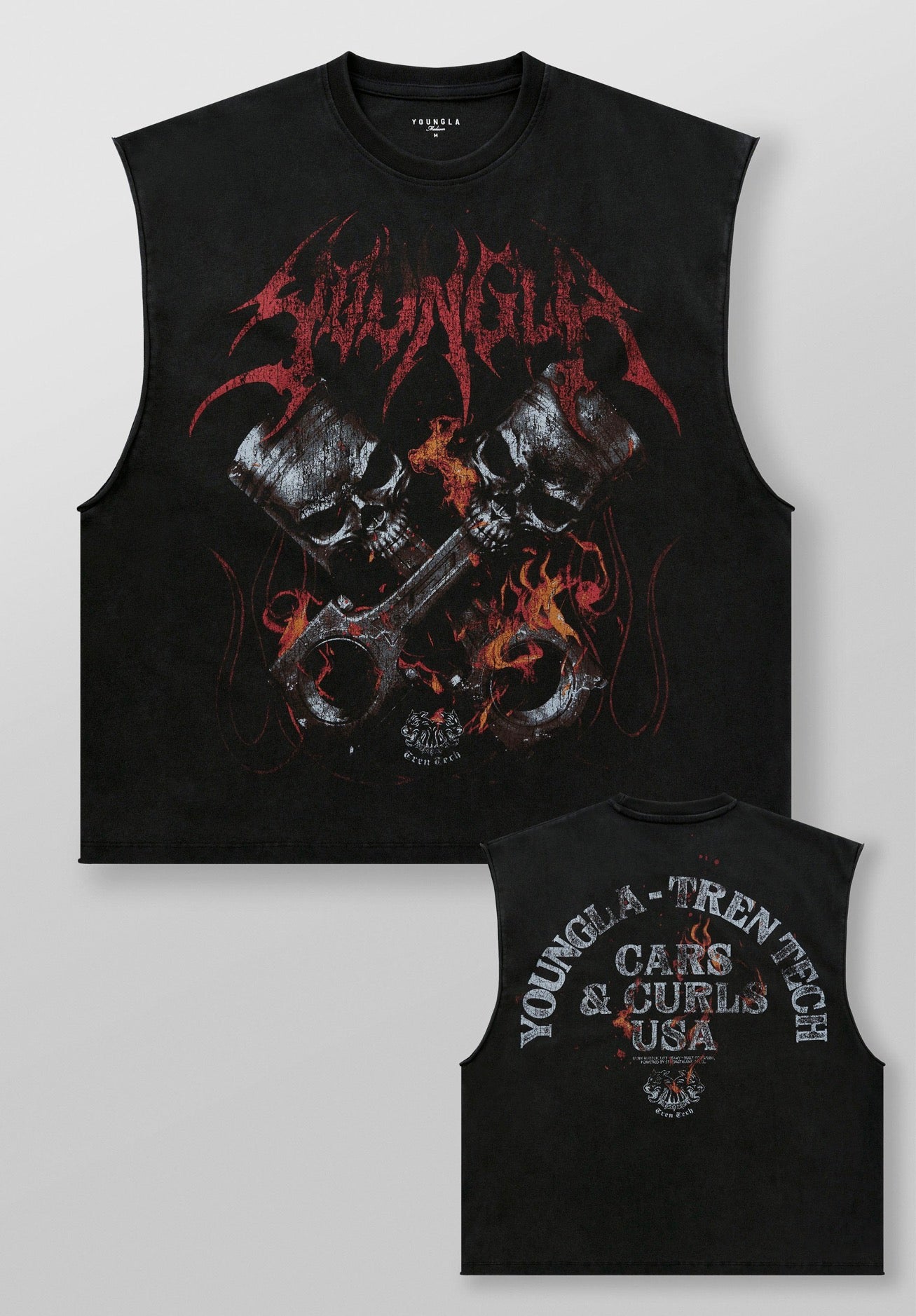 Cars and curls tank - Black