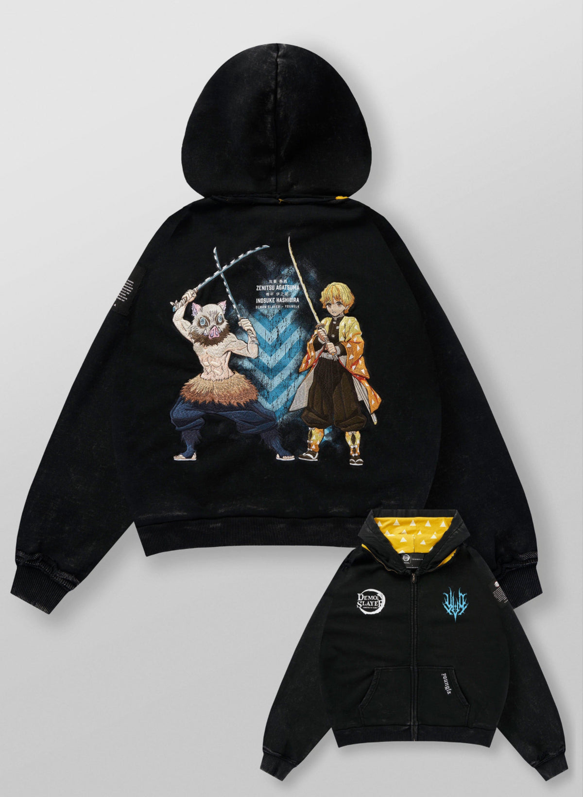 Demon slayer Swordsmen Duo hoodie - Black