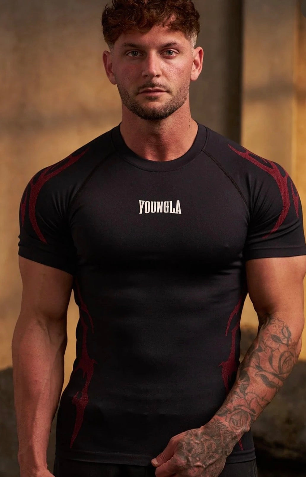 Góthic Compression Tee Black - Red