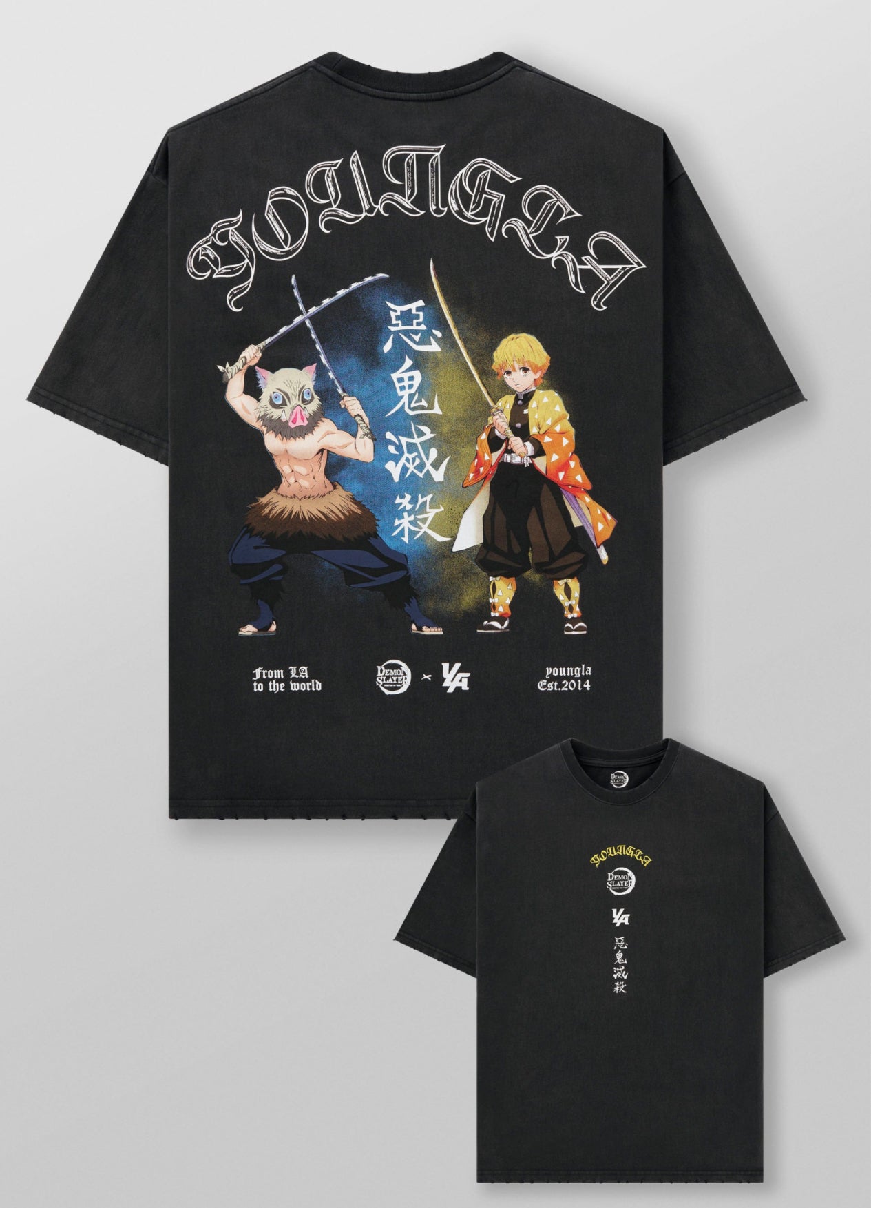 Demon Slayer tee swordsmen duo - Black
