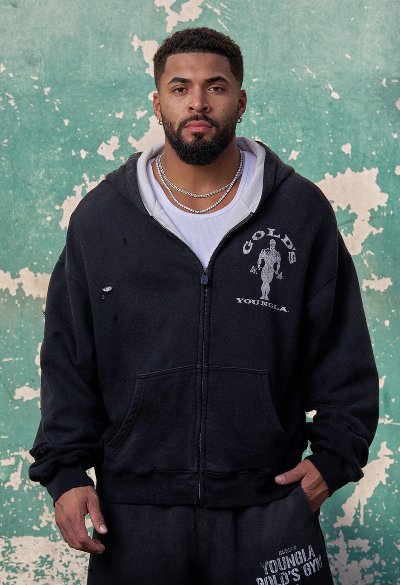 Gold’s Iron legacy layered zip up - Black