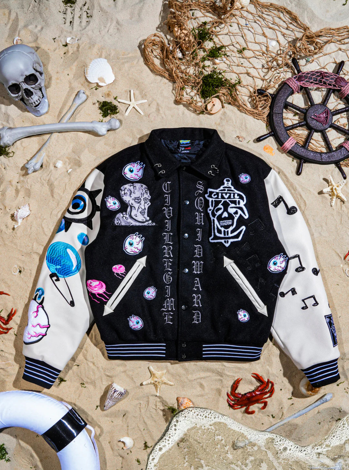 Grimebob Squarepants Varsity Jacket